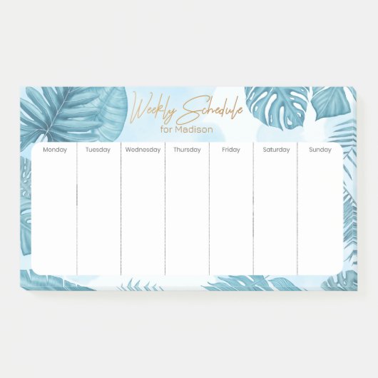 Aangepaste naam Weekly Planner Post-it® Notes (Voorkant)
