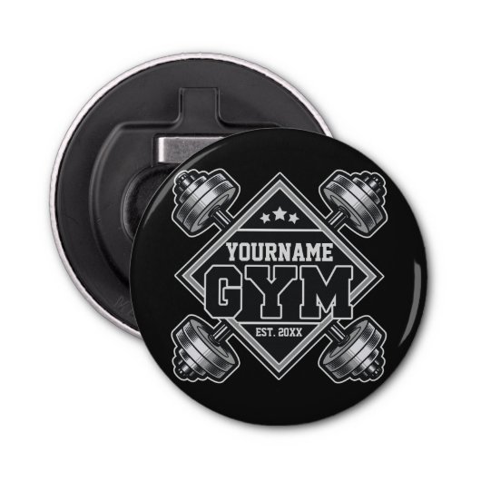 Aangepaste naam Weightlift Home Crossfit Gym Button Flesopener (Voorkant)