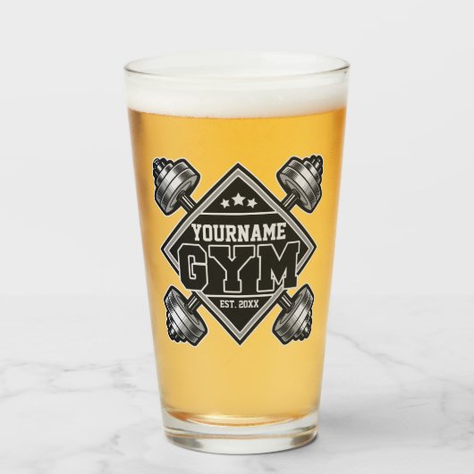 Aangepaste naam Weightlift Home Crossfit Gym Glas (Voorkant gevuld)