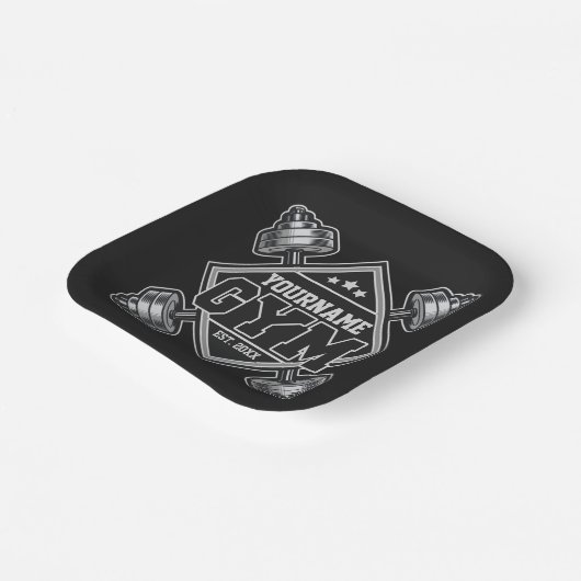 Aangepaste naam Weightlift Home Crossfit Gym Papieren Bordje (Gebogen)