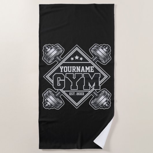 Aangepaste naam Weightlift Home Crossfit Gym Strandlaken (Voorkant)