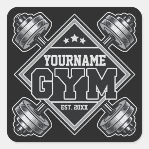 Aangepaste naam Weightlift Home Crossfit Gym Vierkante Sticker