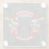 Aangepaste naam Welder Metal Fabricator Weldequate Glazen Onderzetter (Achterkant)