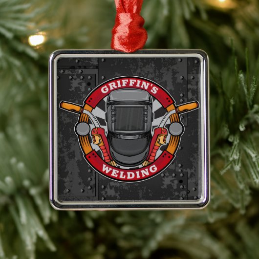 Aangepaste naam Welder Metal Fabricator Weldequate Metalen Ornament (Boom)