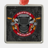 Aangepaste naam Welder Metal Fabricator Weldequate Metalen Ornament (Voorkant)
