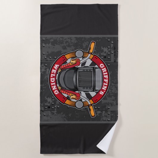 Aangepaste naam Welder Metal Fabricator Weldequate Strandlaken (Voorkant)