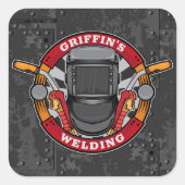 Aangepaste naam Welder Metal Fabricator Weldequate Vierkante Sticker (Voorkant)