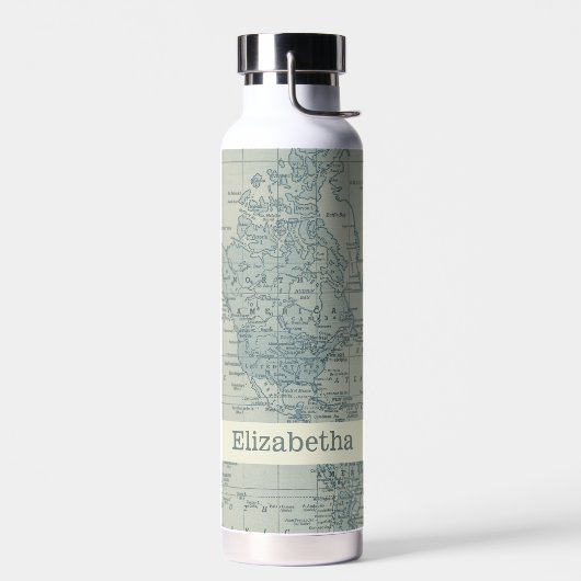 Aangepaste naam  Wereldkaart reizen Waterfles (Links)