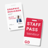 Aangepaste naam werknemer badge (Voor- en achterkant)