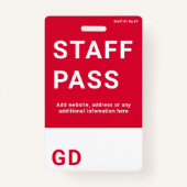 Aangepaste naam werknemer  badge (Achterkant)