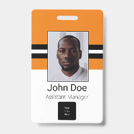 Aangepaste naam werknemer, foto, streepjescode, Lo Badge