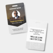 Aangepaste naam werknemer, foto, streepjescode, Lo Badge (Voor- en achterkant)