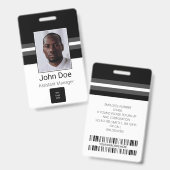 Aangepaste naam werknemer, foto, streepjescode, Lo Badge (Voor- en achterkant)