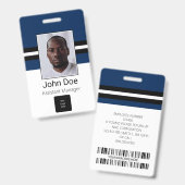 Aangepaste naam werknemer, foto, streepjescode, Lo Badge (Voor- en achterkant)