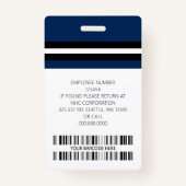 Aangepaste naam werknemer, foto, streepjescode, Lo Badge (Achterkant)