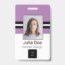 Aangepaste naam werknemer, foto, streepjescode, Lo Badge