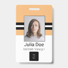 Aangepaste naam werknemer, foto, streepjescode, Lo Badge