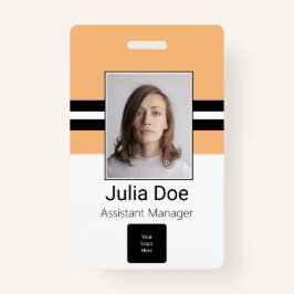 Aangepaste naam werknemer, foto, streepjescode, Lo Badge