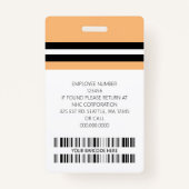 Aangepaste naam werknemer, foto, streepjescode, Lo Badge (Achterkant)