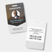 Aangepaste naam werknemer, foto, streepjescode, Lo Badge (Voor- en achterkant)