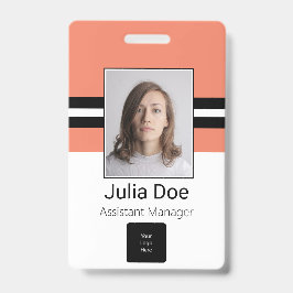 Aangepaste naam werknemer, foto, streepjescode, Lo Badge