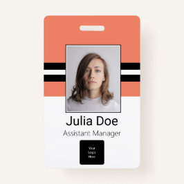 Aangepaste naam werknemer, foto, streepjescode, Lo Badge