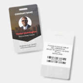 Aangepaste naam werknemer, foto, streepjescode, lo badge (Voor- en achterkant)