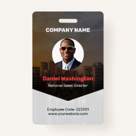 Aangepaste naam werknemer, foto, streepjescode, Lo Badge