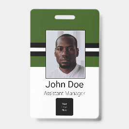 Aangepaste naam werknemer, foto, streepjescode, Lo Badge