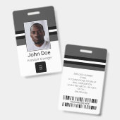 Aangepaste naam werknemer, foto, streepjescode, Lo Badge (Voor- en achterkant)