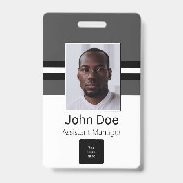 Aangepaste naam werknemer, foto, streepjescode, Lo Badge