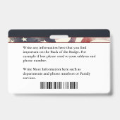 Aangepaste naam werknemer ID Kaart Logo Bar Code F Badge (Achterkant)
