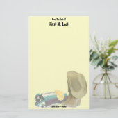 Aangepaste naam Western Cowboy Pet Boot Blanket Gh Briefpapier (Staand voorkant)