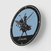 Aangepaste naam Westerne Rodeo Bull Rider Cowboy Ronde Klok (Hoek)