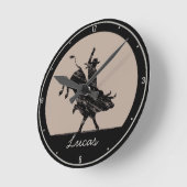 Aangepaste naam Westerne Rodeo Bull Rider Cowboy Ronde Klok (Hoek)