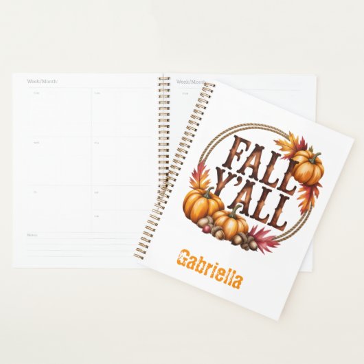 Aangepaste naam westerse herfstthema planner (Display)