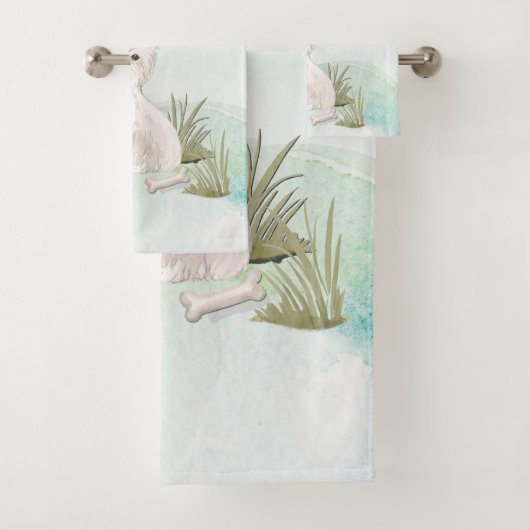 Aangepaste naam Westie Pet Dog Bad Handdoek (Insitu)