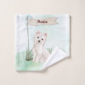 Aangepaste naam Westie Pet Dog Bad Handdoek (Wasdoekje)