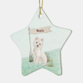 Aangepaste naam Westie Pet Dog Keramisch Ornament (Links)