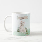 Aangepaste naam Westie Pet Dog Koffiemok (Links)