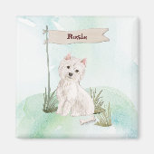 Aangepaste naam Westie Pet Dog Magneet (Voorkant)