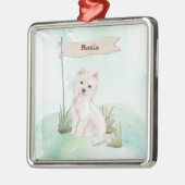 Aangepaste naam Westie Pet Dog Metalen Ornament (Links)