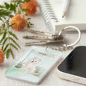 Aangepaste naam Westie Pet Dog Sleutelhanger (Voorkant Rechts)