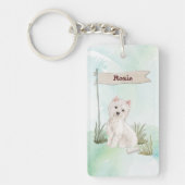 Aangepaste naam Westie Pet Dog Sleutelhanger (Voorkant)