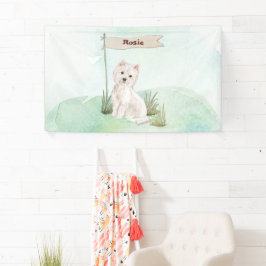 Aangepaste naam Westie Pet Dog Spandoek