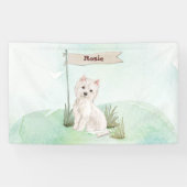 Aangepaste naam Westie Pet Dog Spandoek (Horizontaal)