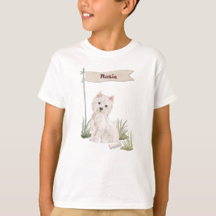 Aangepaste naam Westie Pet Dog T-shirt