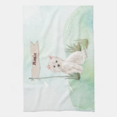 Aangepaste naam Westie Pet Dog Theedoek (Verticaal)