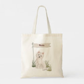Aangepaste naam Westie Pet Dog Tote Bag (Achterkant)