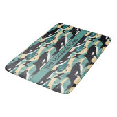 Aangepaste naam Whales Patroon Badmat (Gekanteld)